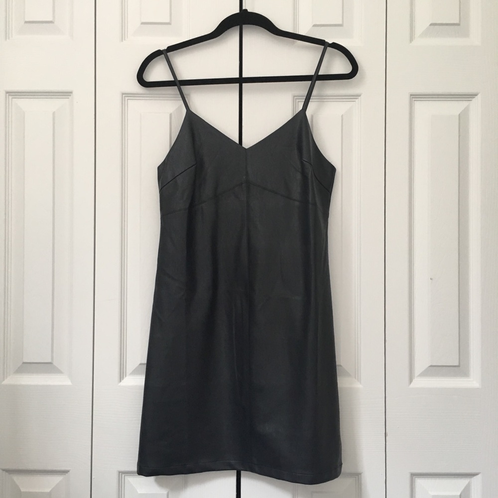 Navy Leather Dress